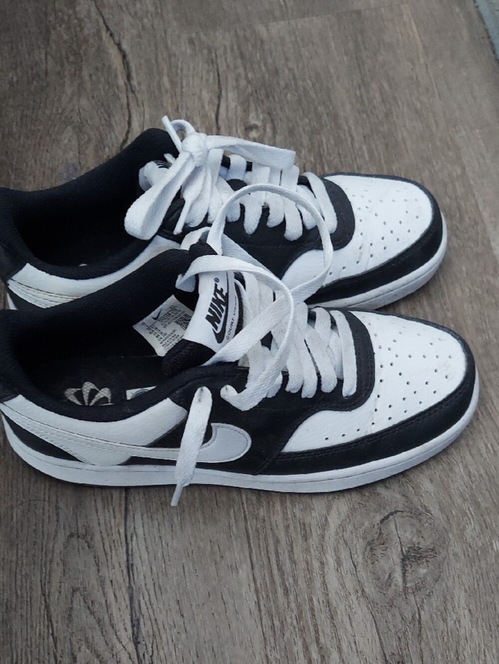 Nike Mens/Big Boys 7 Court Vision Black and White Sneakers - Picture 3 of 5